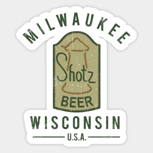 Shotz Beer Worn Sticker